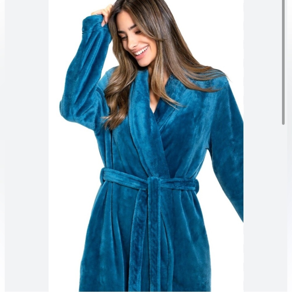 Gilligan Omalley Robe Sleepwear Turquoise Full Length Wmns  SZ XL Housecoat Soft